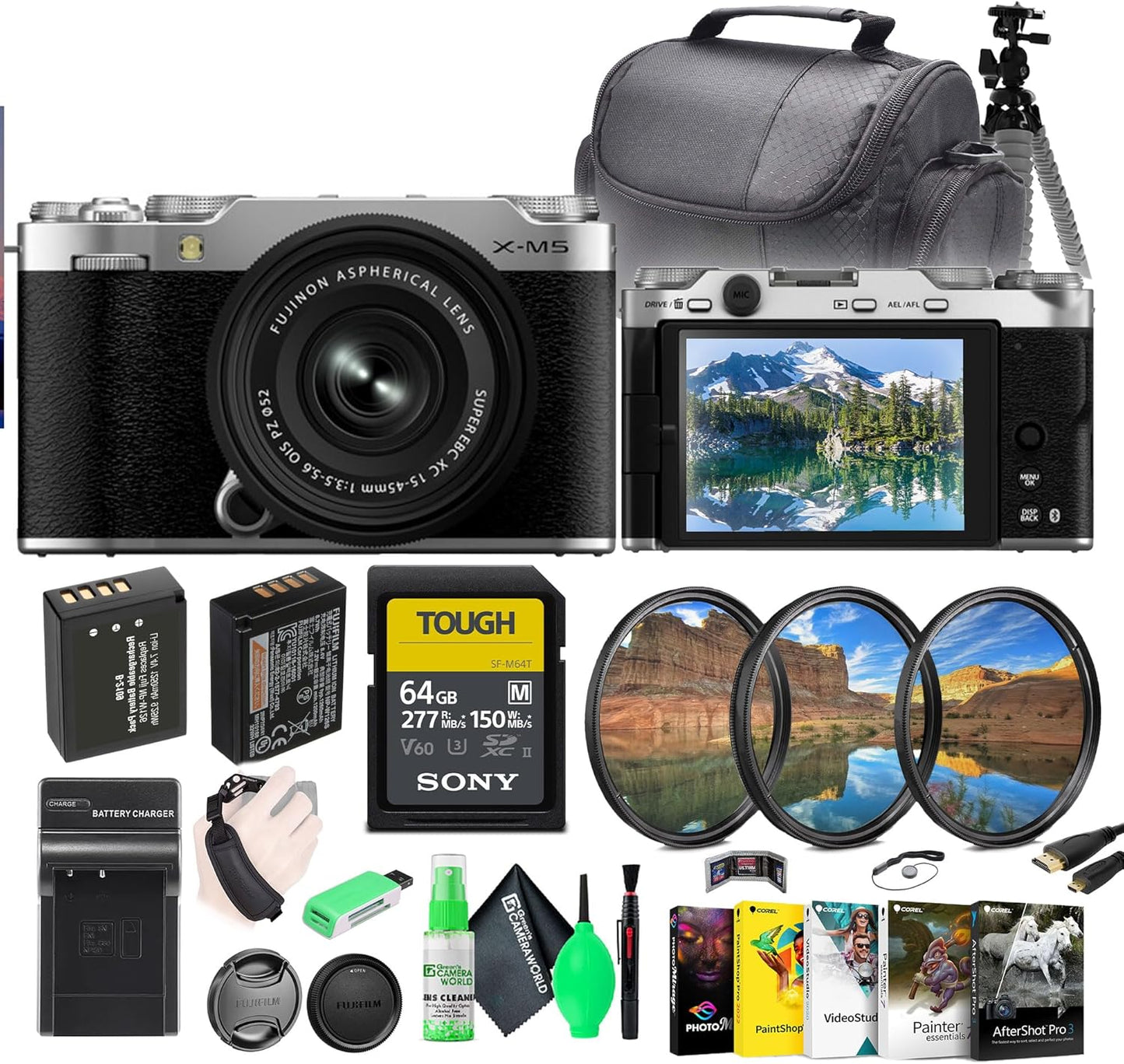 Fujifilm 16900771 X-M5 Mirrorless Camera with 15-45mm Lens Kit