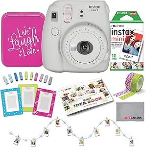 Fujifilm 16550629 Instax Mini 9 Back to School Bundle - White