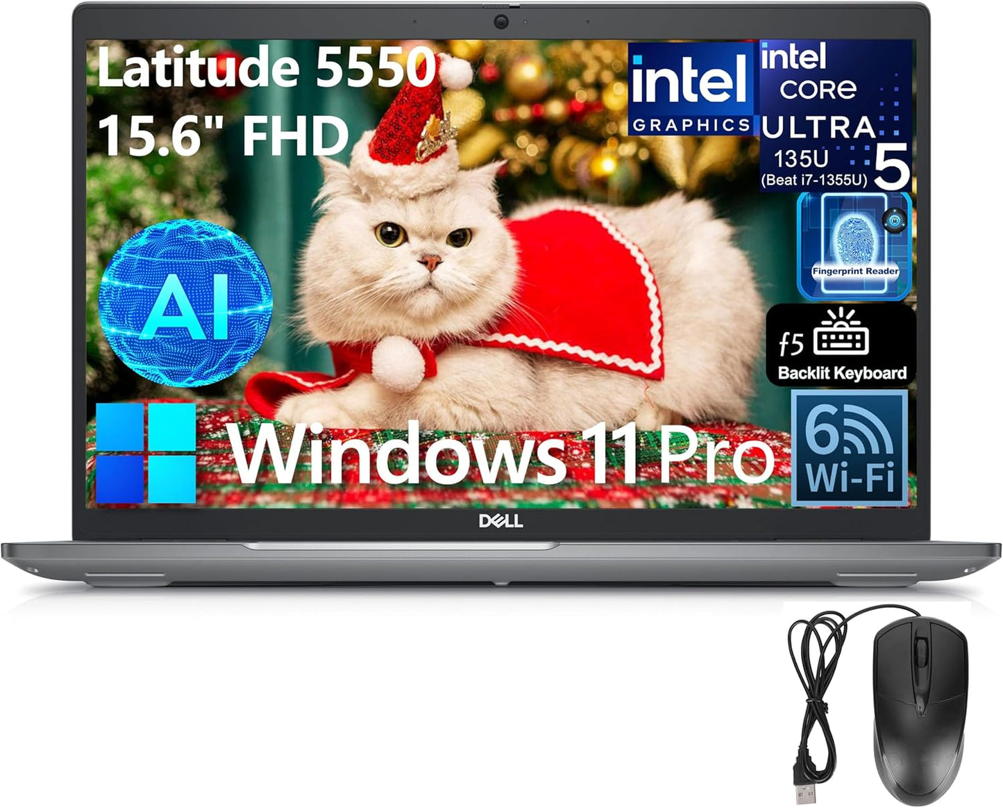 Dell 5550 Latitude 15" Business AI Laptop - Ultra 5