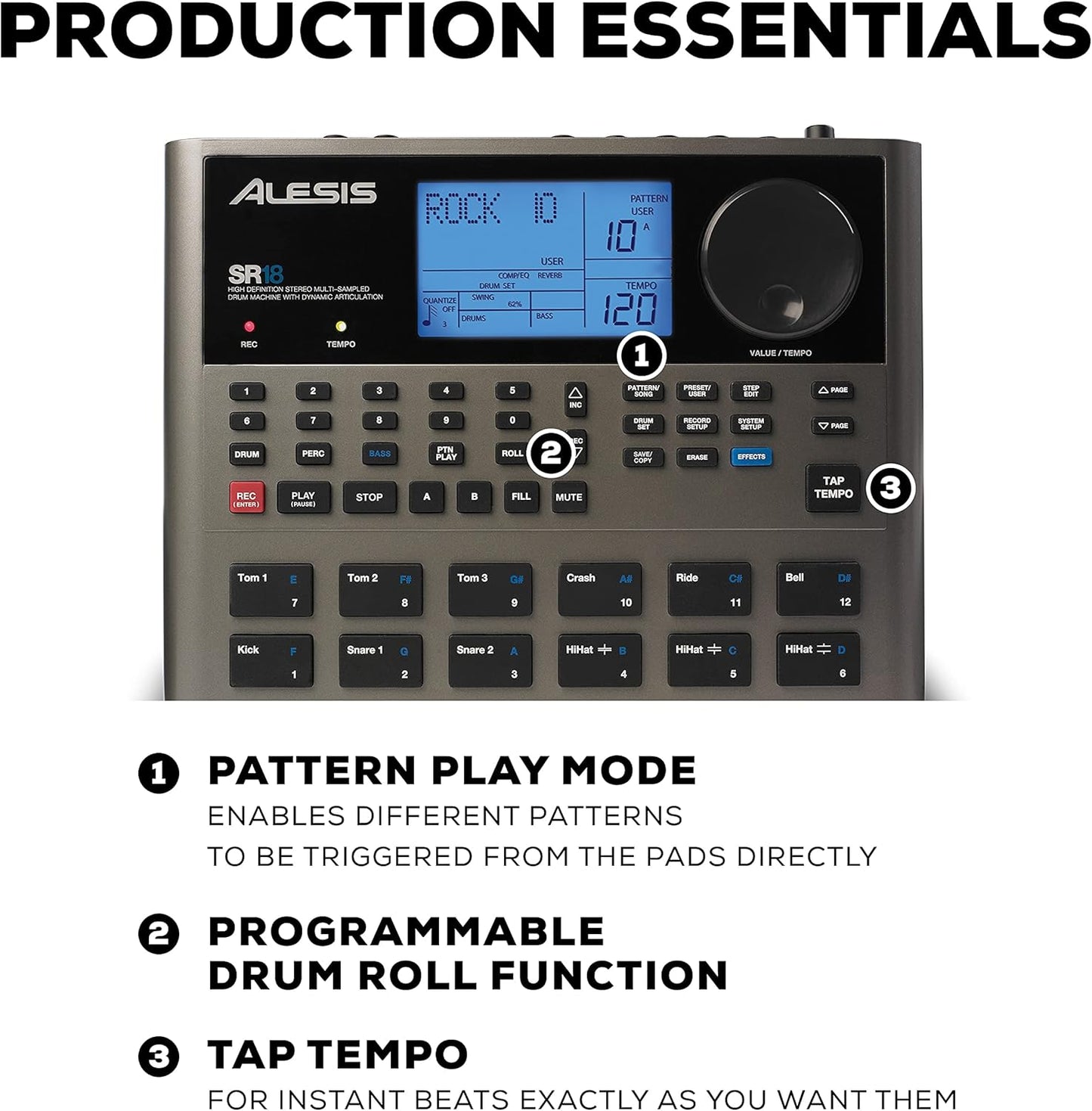 Alesis SR-18 Studio Drum Machine with Effects and Sounds