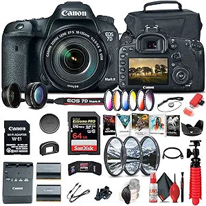 Canon 9128B135 EOS 7D Mark II DSLR 18-135mm Lens Bundle