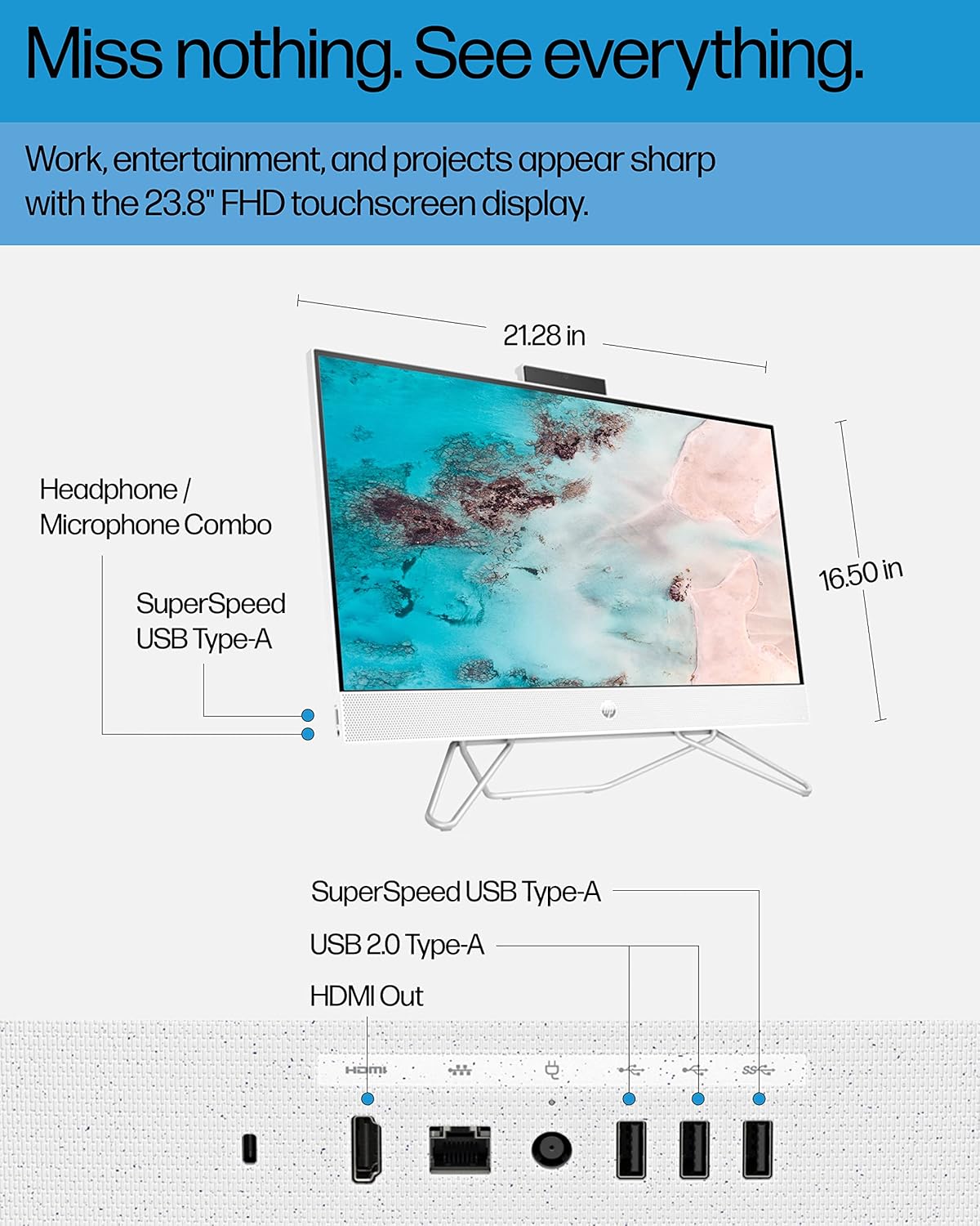 HP 24-cb1142 23.8" Touchscreen All-in-One PC Ryzen 5