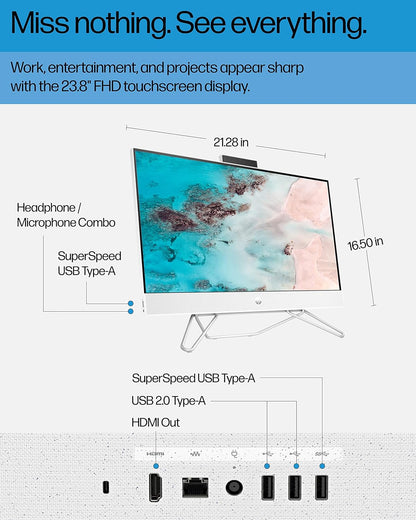 HP 24-cb1142 23.8" Touchscreen All-in-One PC Ryzen 5