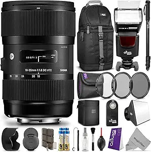 Sigma 210306 18-35mm f/1.8 DC HSM Lens - Nikon Bundle
