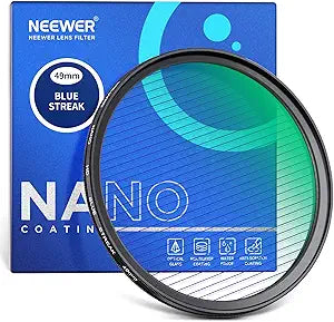 Neewer 10102207 49mm Blue Streak Anamorphic Flare Filter