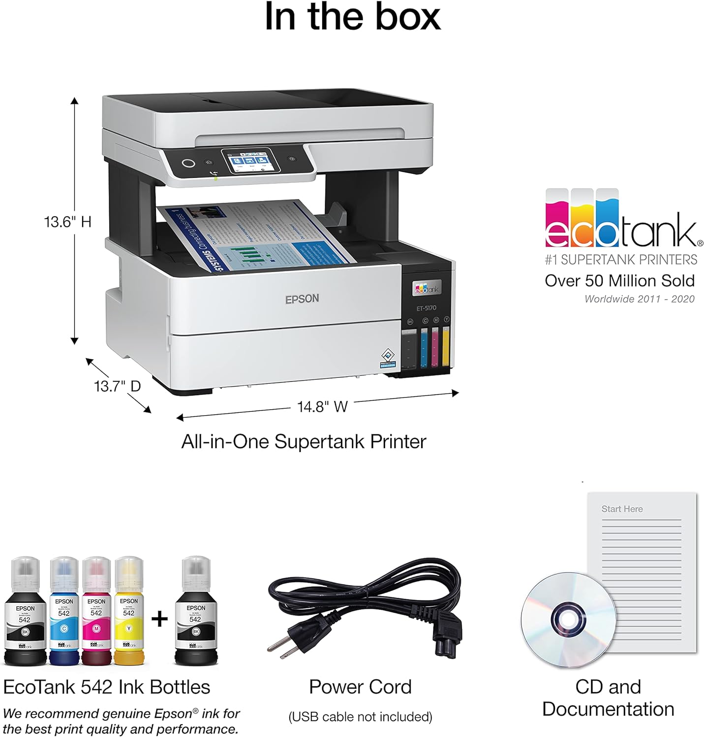 Epson ET-5170 EcoTank Pro Wireless Color All-in-One Printer