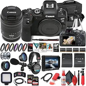 Canon 4082C022 EOS R6 Mirrorless Camera with 24-105mm Lens Bundle (Renewed)