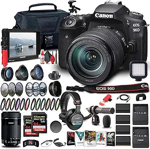 Canon 3616C016 EOS 90D DSLR 18-135mm Lens Bundle Renewed