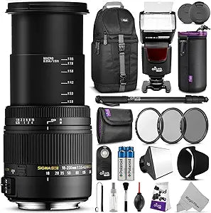 Sigma KM0520 18-250mm DC Macro OS HSM Canon Bundle