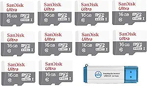 SanDisk Ultra SDSQUNS-016G-GN3MN 16GB microSD Card 10-Pack