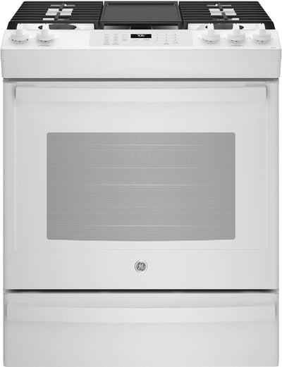 GE JGS760DPWW 30'' Slide-In Gas Range White No Preheat Air Fry