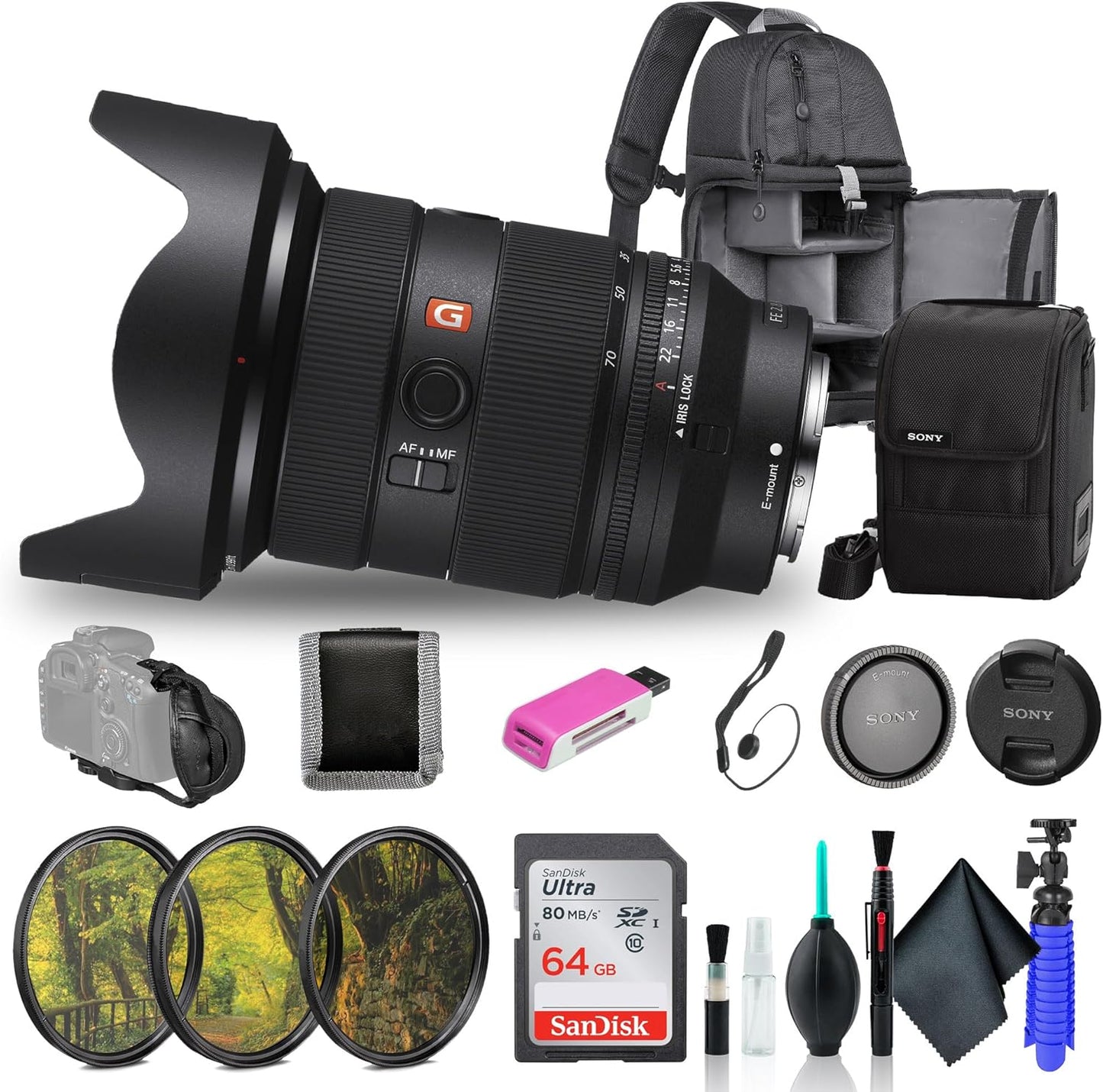 Sony SEL2470GM2 FE 24-70mm f/2.8 GM II Lens Bundle