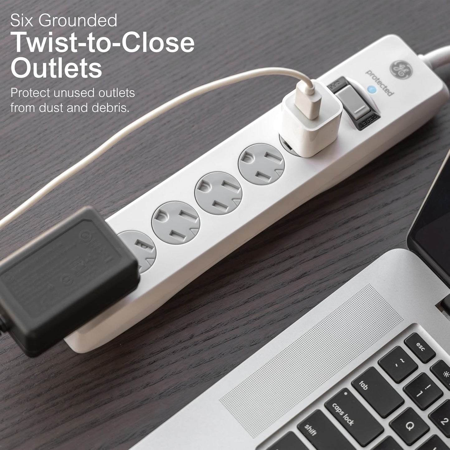 GE 67051 6-Outlet Surge Protector with 6ft Cord
