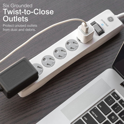 GE 67051 6-Outlet Surge Protector with 6ft Cord