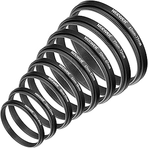 Neewer 10091012 Step-Down Lens Filter Adapter Set — main product image