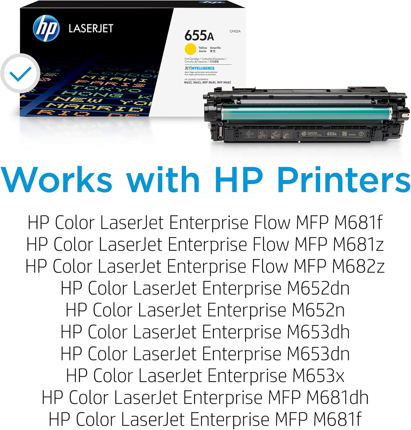 HP CF452A 655A Yellow Original LaserJet Toner Cartridge