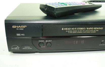 Sharp VC-H992U Hi Fi Stereo Rapid Rewind VCR Player