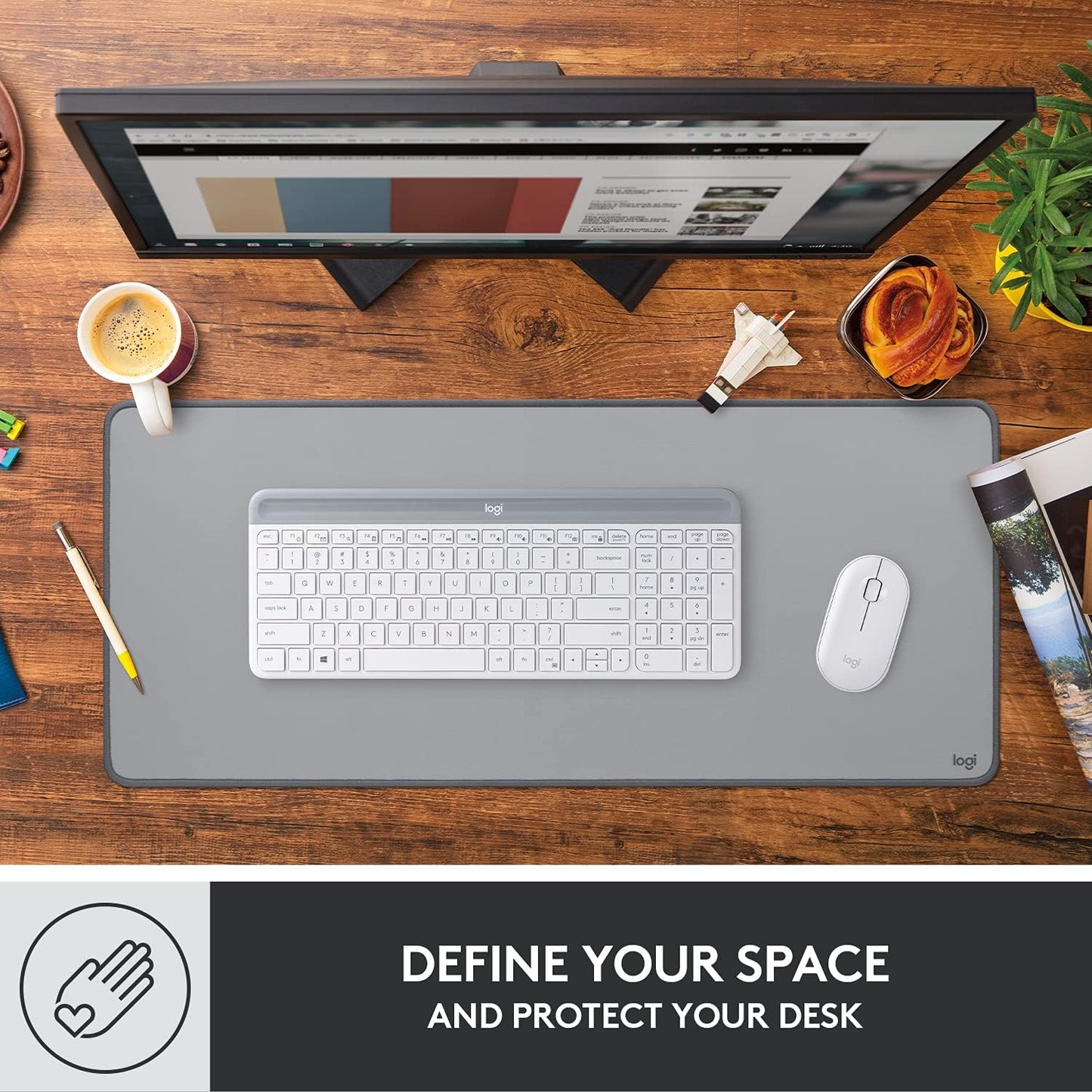 Logitech 956-000047 Desk Mat Studio Series Mid-Grey
