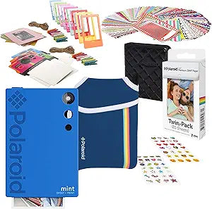 Polaroid AMZASK7SP02BL Mint Instant Camera - Blue - Starter Bundle