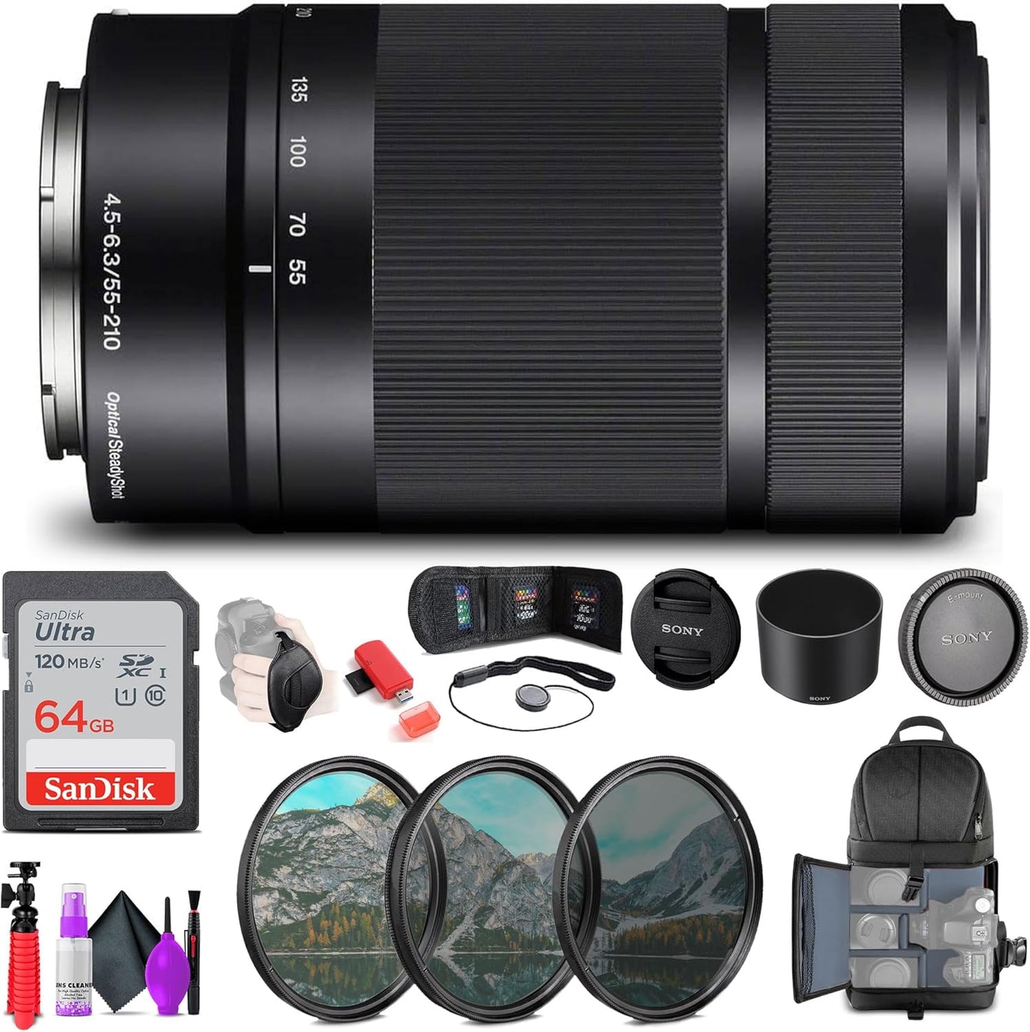 Sony SEL55210/B E 55-210mm OSS Lens Bundle