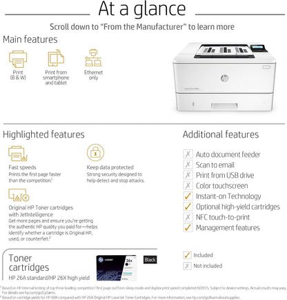 HP 0 LaserJet Pro M402n Renewed Monochrome Printer