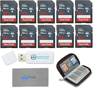 SanDisk SDSDUNB Ultra 32GB SD Card 10-Pack: Class 10, UHS-I