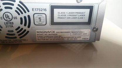 Magnavox MSR90D6 DVD Recorder - Discontinued
