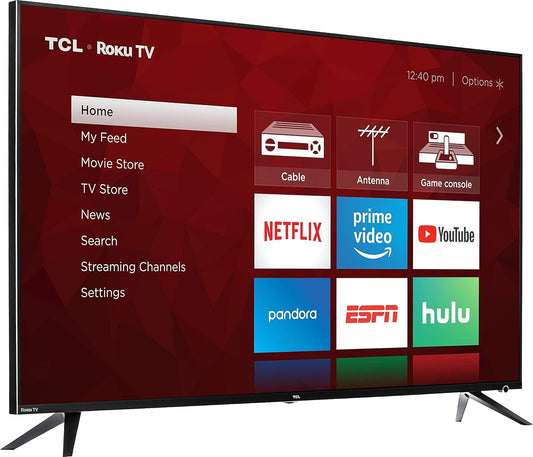 TCL 55R617 55-Inch 4K Roku Smart TV (Renewed)