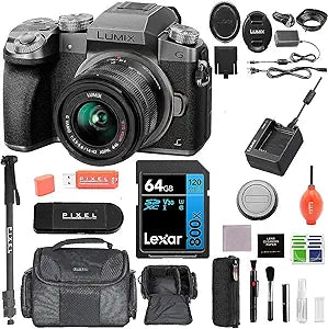 Panasonic LUMIX G7 4K Camera 14-42mm Lens Bundle Silver