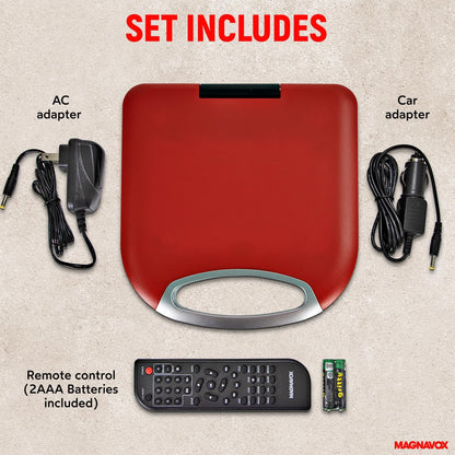 Magnavox MTFT750-RD 7-inch Portable DVD CD Player Red