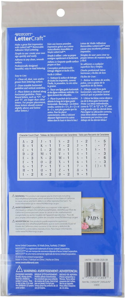 Westcott 15859 LetterCraft 4-Inch Vinyl Lettering