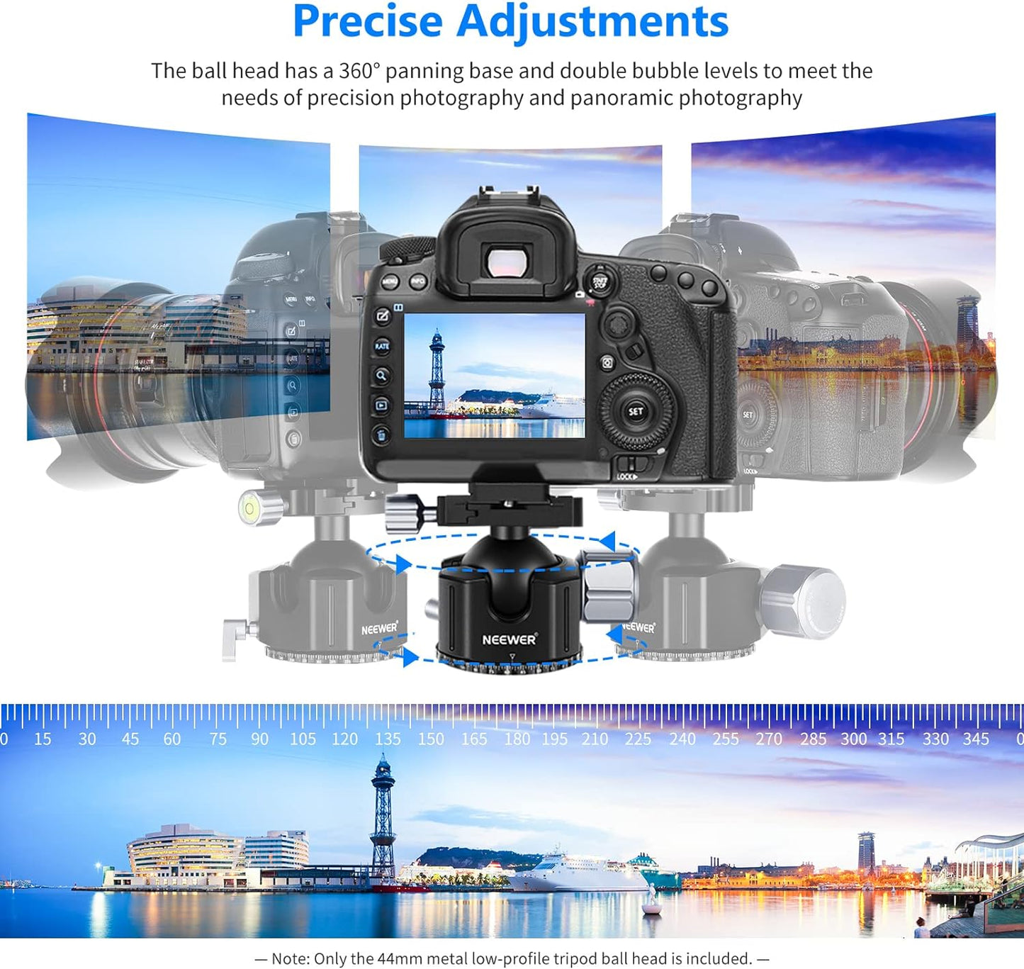 Neewer 10100404 Low Profile 44mm Tripod Ball Head