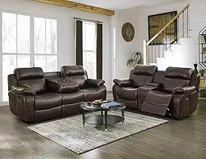 Lexicon 194840123729 Baylands Leather Reclining Sofa Set