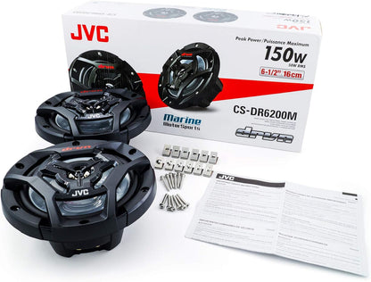 JVC CS-DR6200M 6.5" 2-Way Marine Speakers Black