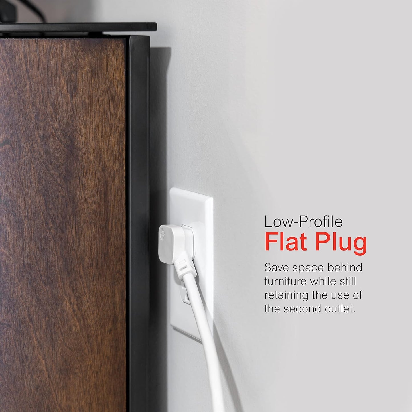 GE 57869 6-Outlet Surge Protector 8ft Cord White