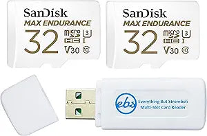 SanDisk SDSQQVR-032G-GN6IA 32GB MAX Endurance MicroSD Card 2-Pack — main product image