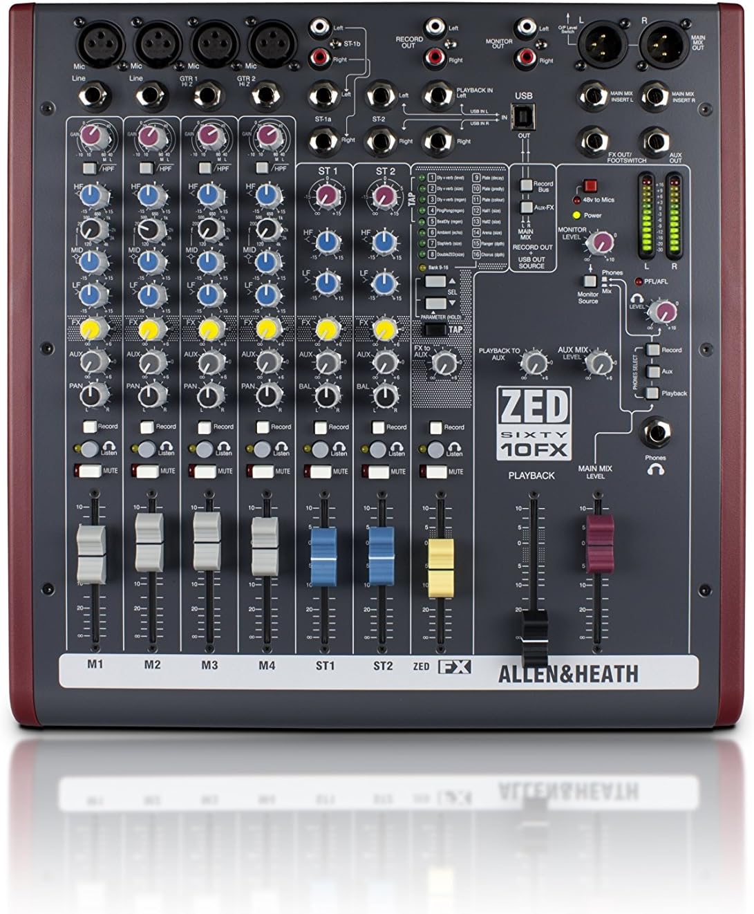 Allen & Heath AH-ZED60-10FX 10-Channel Audio Mixer