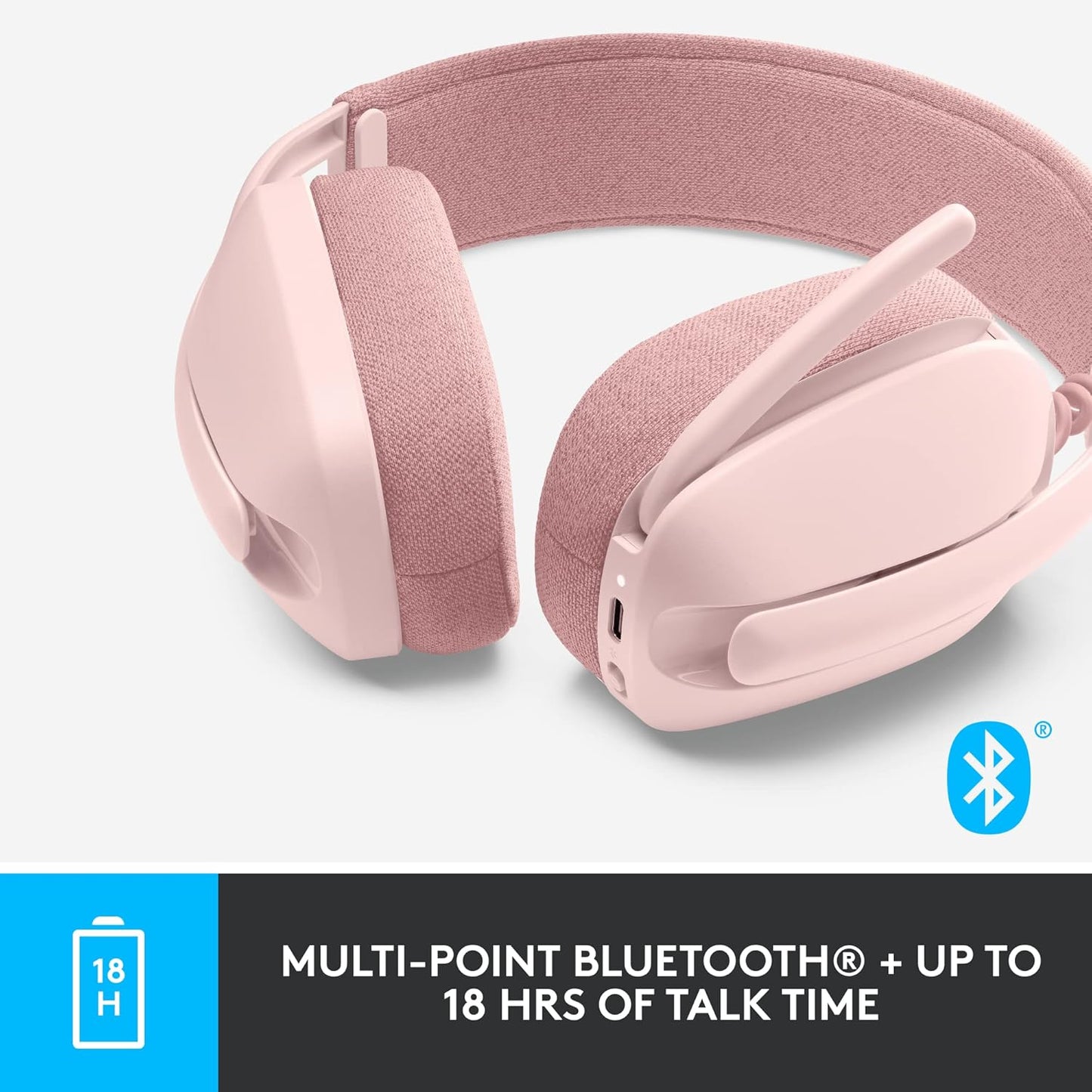Logitech 981-001258 Zone Vibe 100 Wireless Headset Rose (Renewed)