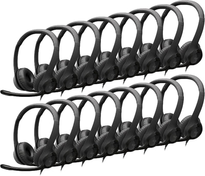Logitech 981-001004 H390 Wired USB Headset, Noise Cancelling Mic, Black (16 Pack)