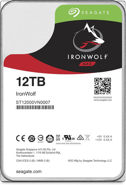Seagate ST12000VN0007 12TB IronWolf NAS Hard Drive (Recertified)