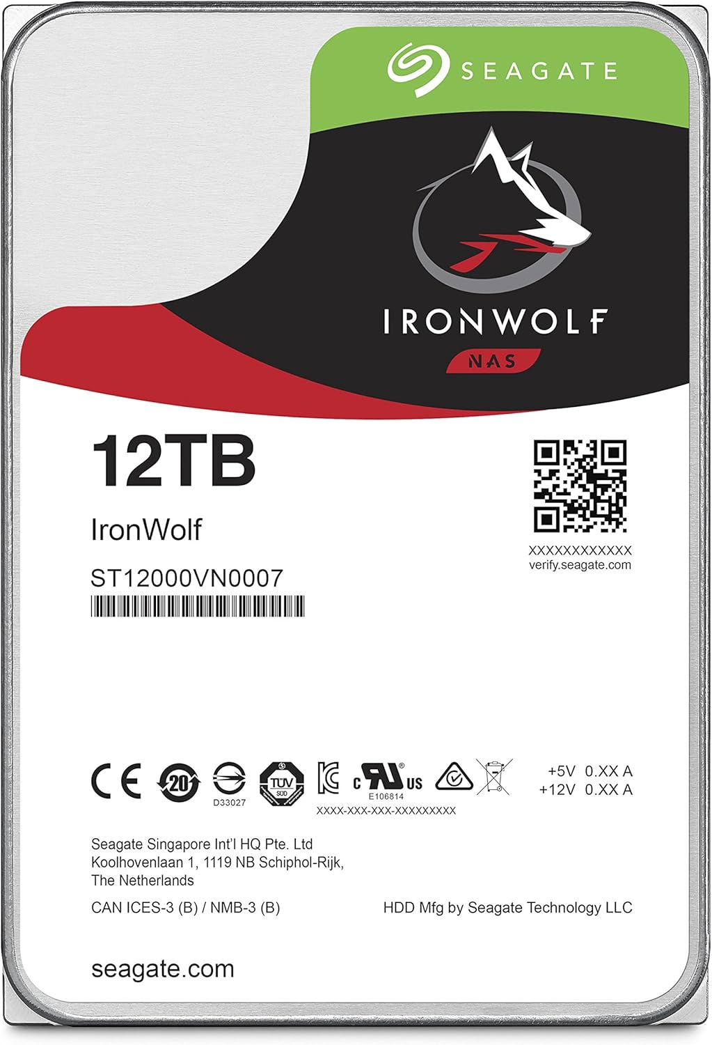 Seagate ST12000VN0008 12TB IronWolf NAS Internal Hard Drive