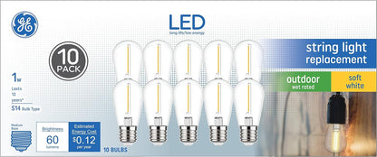 GE 93124132 LED S14 String Light Bulbs Soft White 10-Pack
