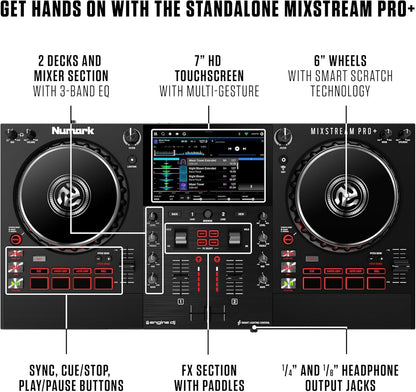 Numark MIXSTREAMPRO+ Standalone DJ Controller with Speakers and Wi-Fi