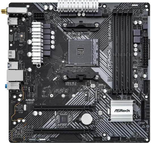 ASRock B450M/AC R2.0 AM4 Micro ATX Motherboard