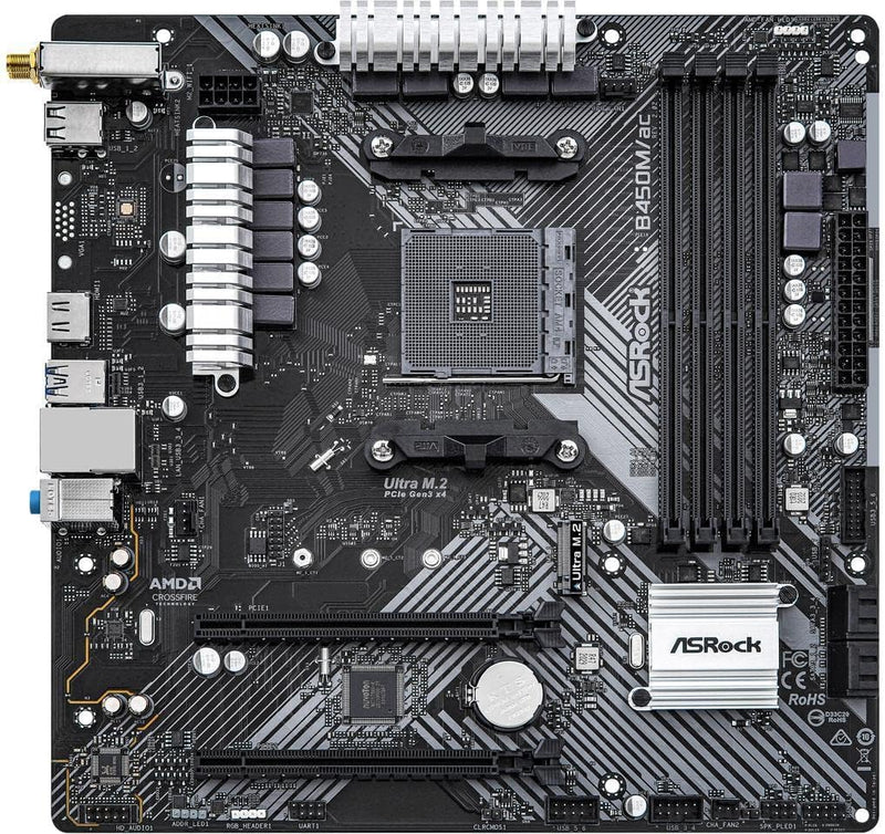 ASRock B450M/AC R2.0 AM4 Micro ATX Motherboard — main product image