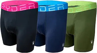 Spyder Mens Boxer Briefs 3-Pack Performance Underwear