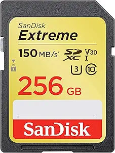 SanDisk Extreme UHS-I U3 256GB SD Card — main product image