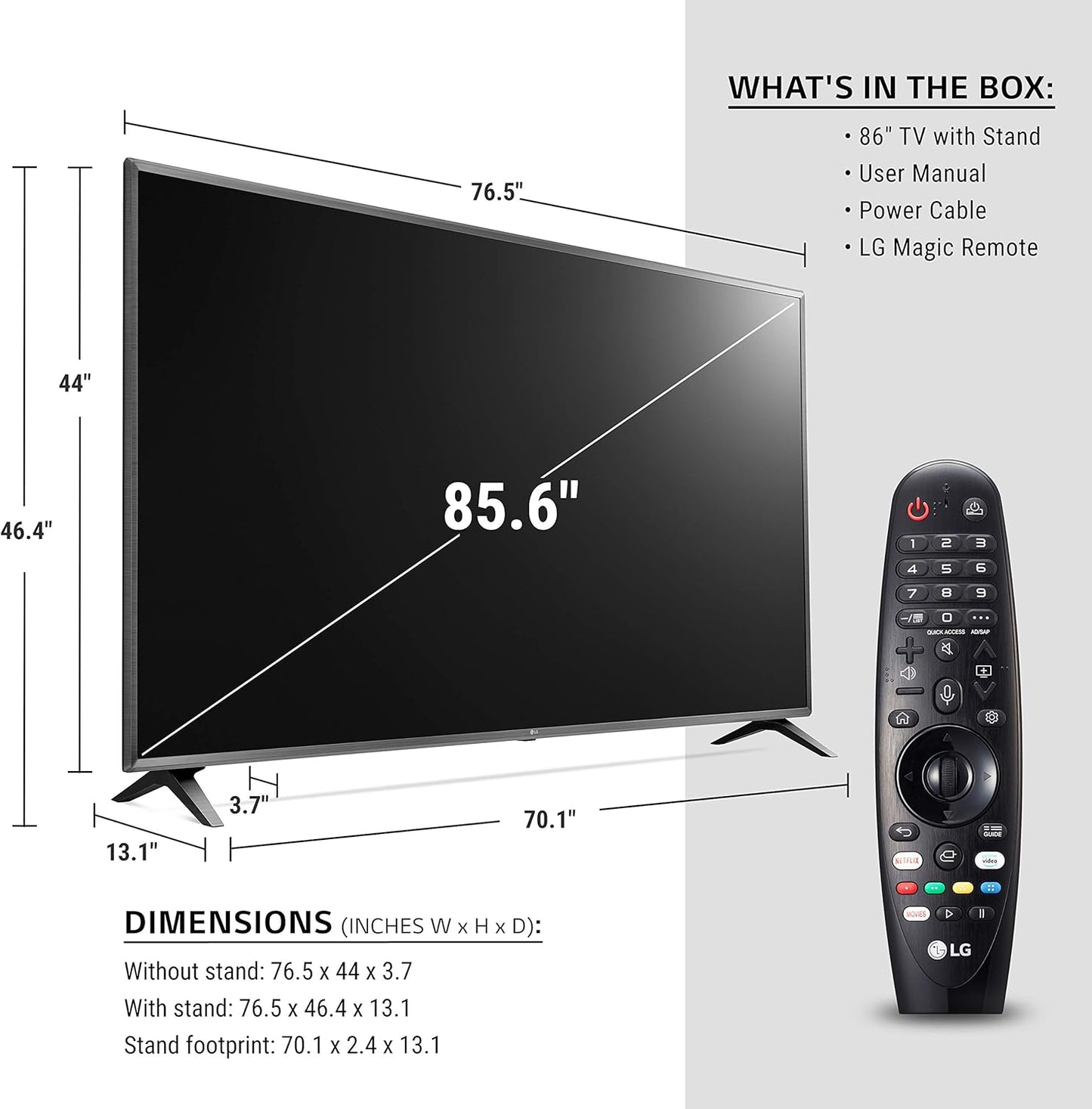 LG 86UN8570PUC 86" 4K UHD Smart TV 120Hz