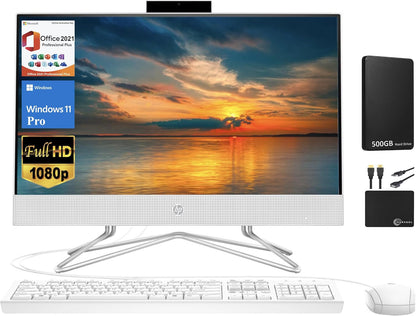 HP 2024 All-In-One Desktop 21.5" FHD Intel Celeron 8GB 256GB SSD