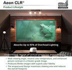 Elite Screens AR123H-CLR-X Aeon CLR Ultra-Short Throw Projector Screen